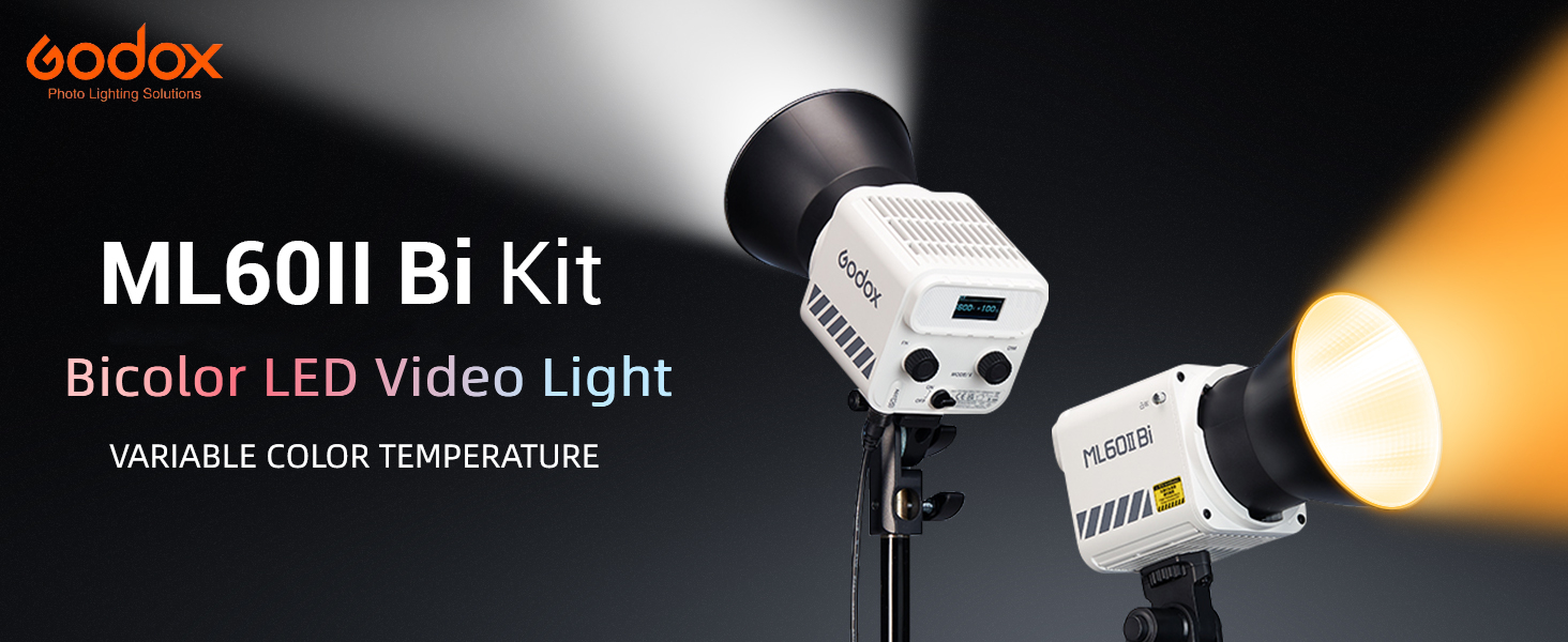 Amazon.com : Godox ML60IIBi with Handheld Bracket, 70W Bi-Color